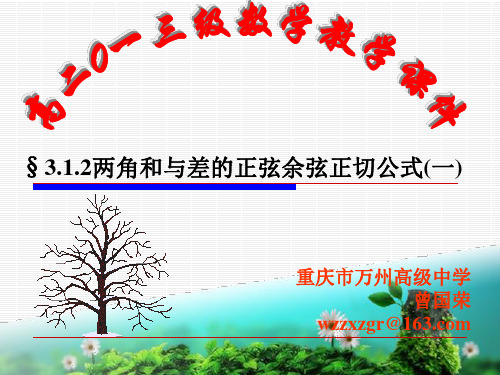 §3.1.2两角和与差的正弦余弦正切公式(一)