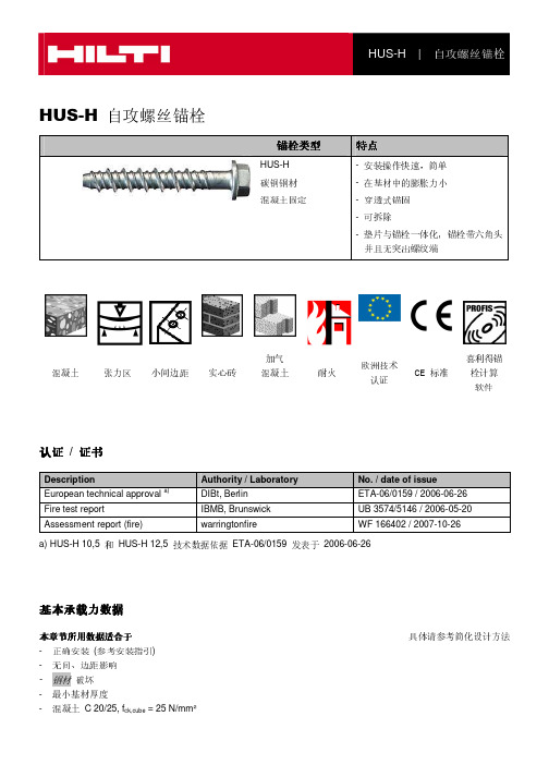 HUS-H 自攻螺丝锚栓