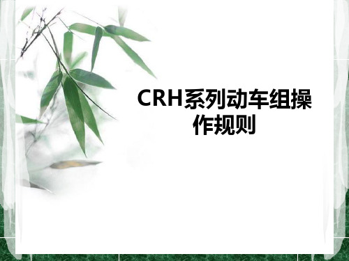 CRH系列动车组操作规则