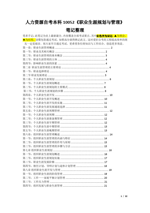 10052职业生涯规划与管理