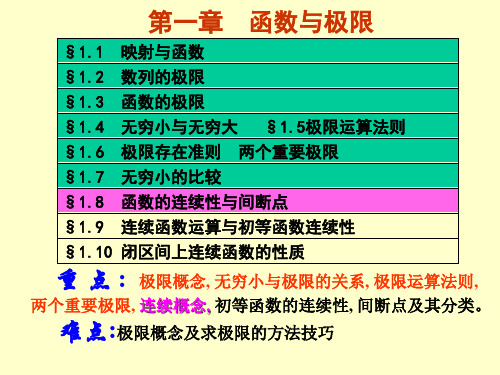 4函数的连续性与间断点+总结