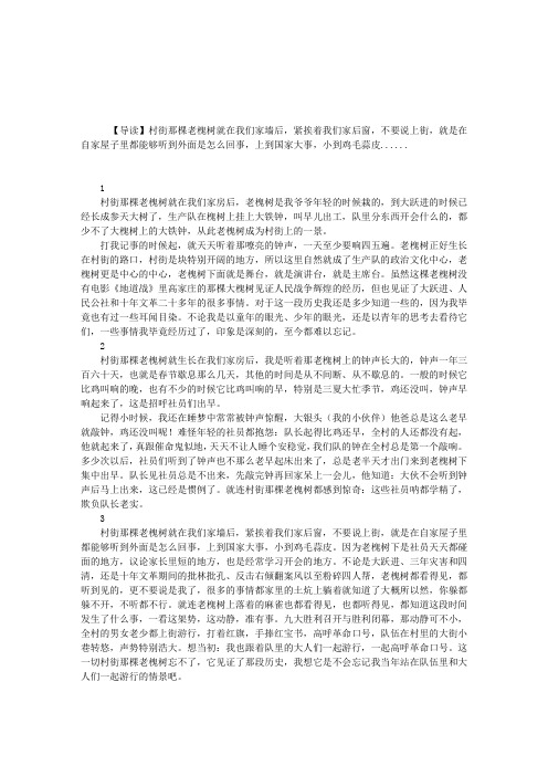 村街那棵老槐树