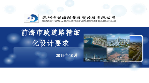 前海市政道路 精细化设计要求 (修改) - 2019.10.11