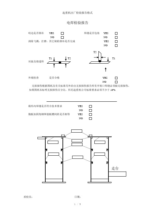 起重机出厂检验报告格式参考模板