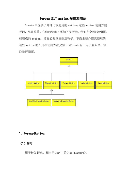 Struts常用action作用和用法