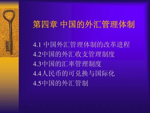 第四章 中国的外汇管理体制