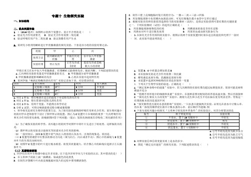 中考生物二轮专题复习材料专题十生物探究实验