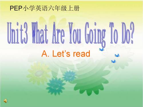 PEP小学英语六年级上册《Unit3 What Are You Going To Do》课件