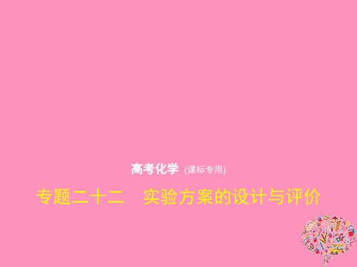 (新课标Ⅰ)2019版高考化学一轮复习 专题二十二 实验方案的设计与评价课件