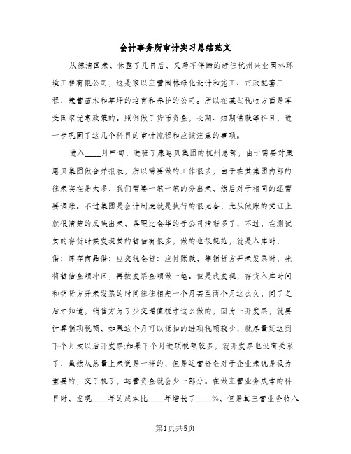 会计事务所审计实习总结范文（2篇）