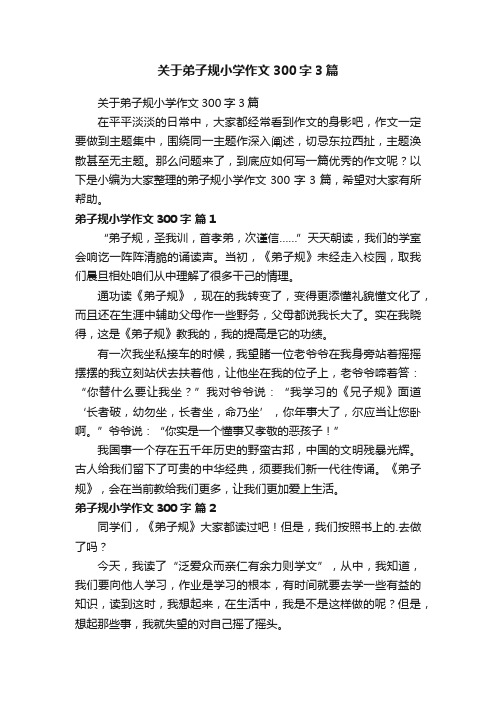 关于弟子规小学作文300字3篇