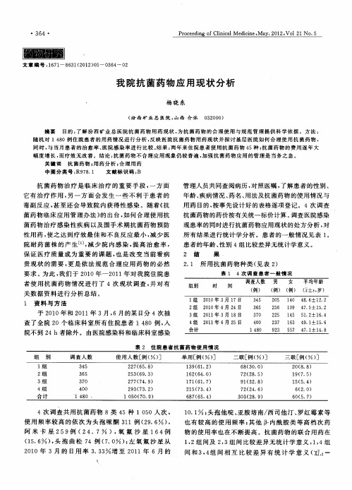 我院抗菌药物应用现状分析