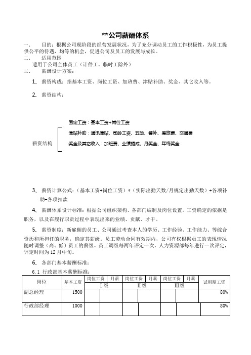 《公司薪酬体系》word版