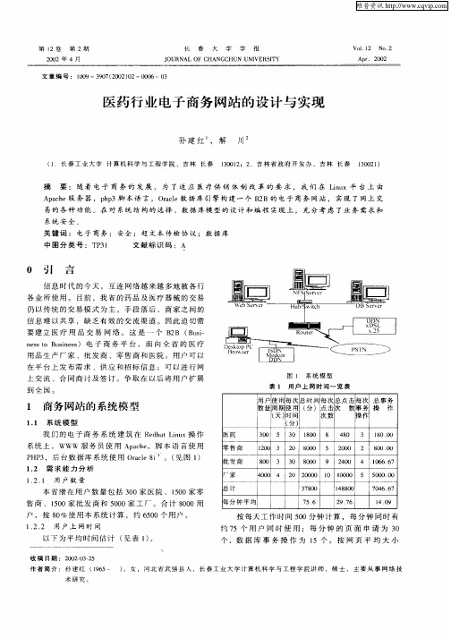 医药行业电子商务网站的设计与实现