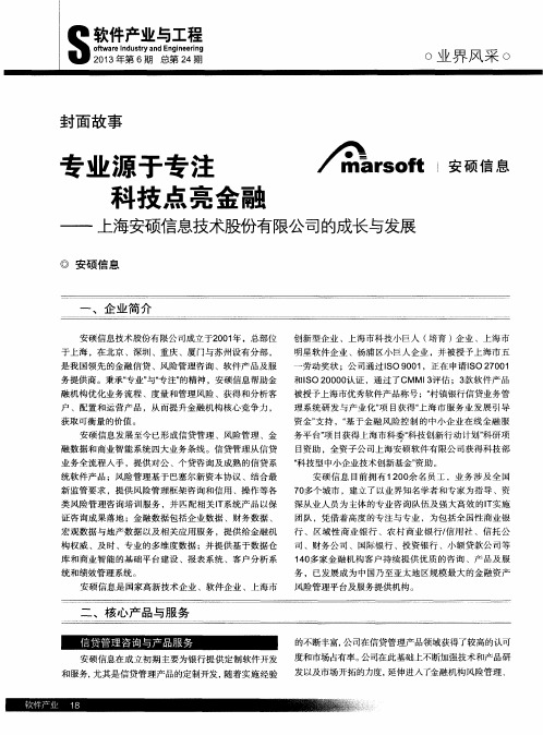 专业源于专注科技点亮金融——上海安硕信息技术股份有限公司的成长与发展