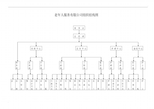 老年人服务有限公司组织结构图