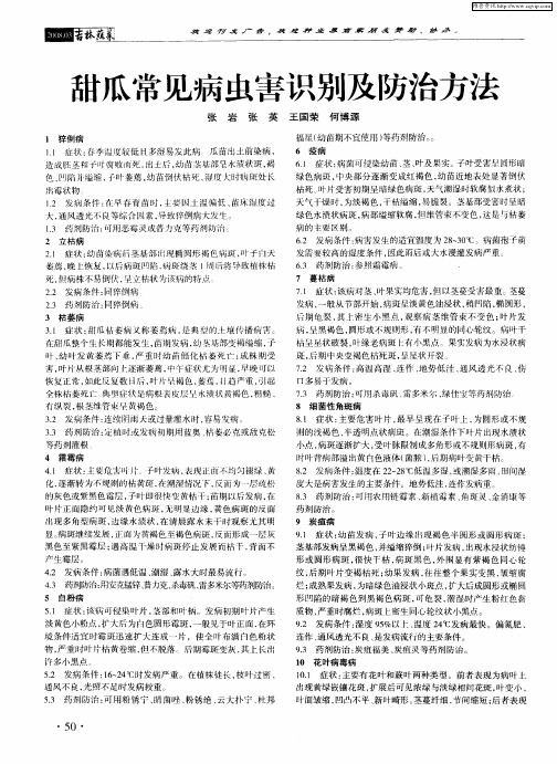 甜瓜常见病虫害识别及防治方法