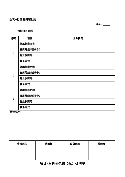 工程项目合同管理工作文件表格.doc