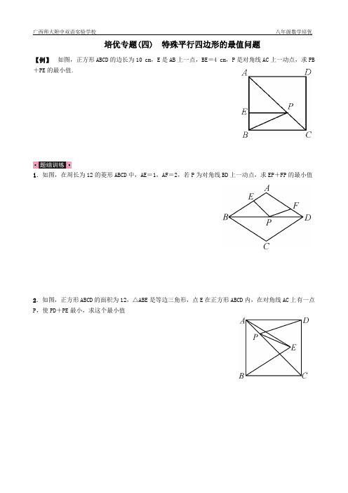 培优专题4 特殊平行四边形的最值问题