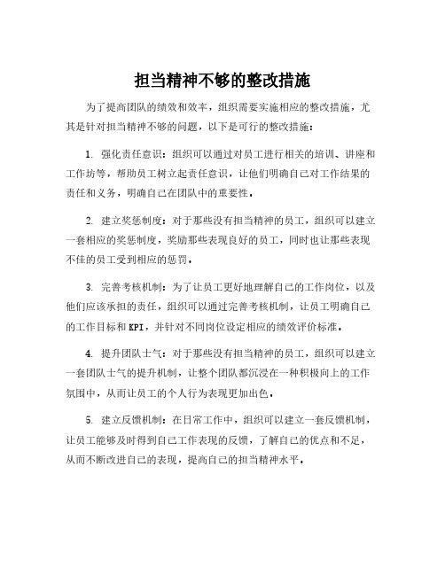 担当精神不够的整改措施