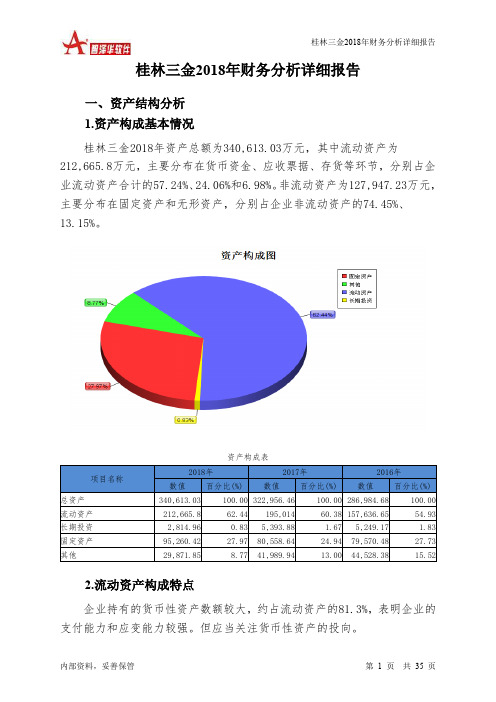 桂林三金2018年财务分析详细报告-智泽华