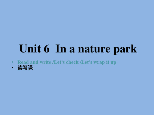 人教PEP版 五年级英语 上册 Unit6_In_a_nature_park第六课时