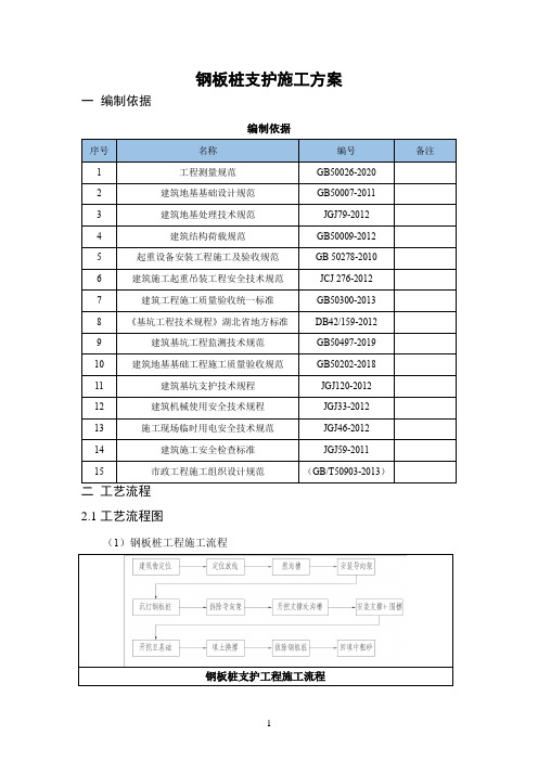 钢板桩支护施工方案