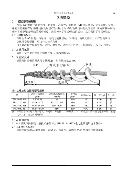 架空线路用预绞式金具防振器