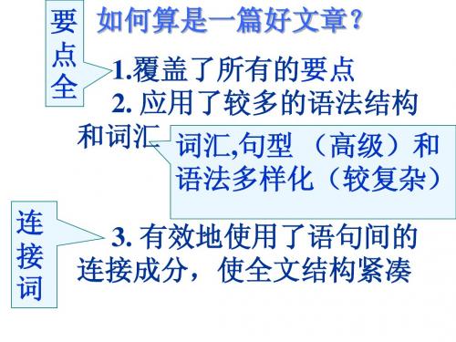 高考英语书面表达专题三： 连接词的运用课件