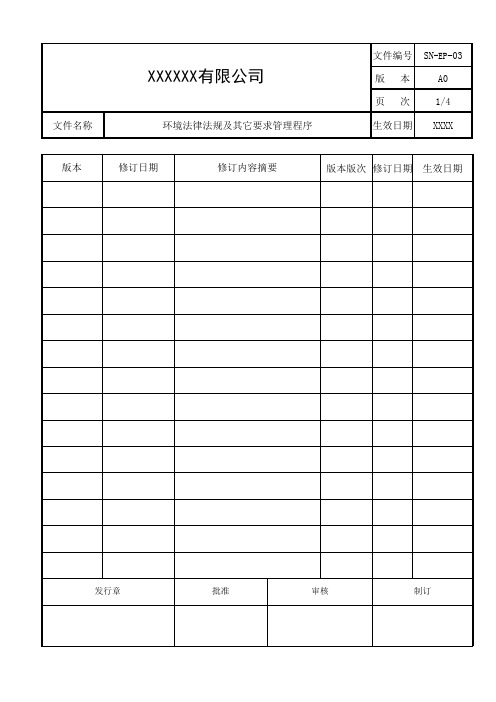 环境法律法规及其他要求管理程序