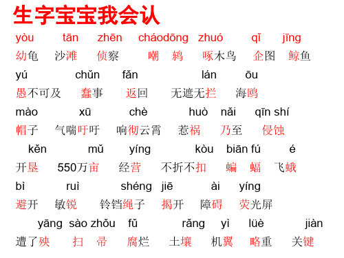 人教版四年级下册第三单元字词