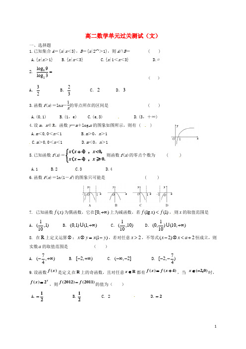 山东省胶州市第二中学2014_2015学年高二数学下学期6月月考试题文(无答案)