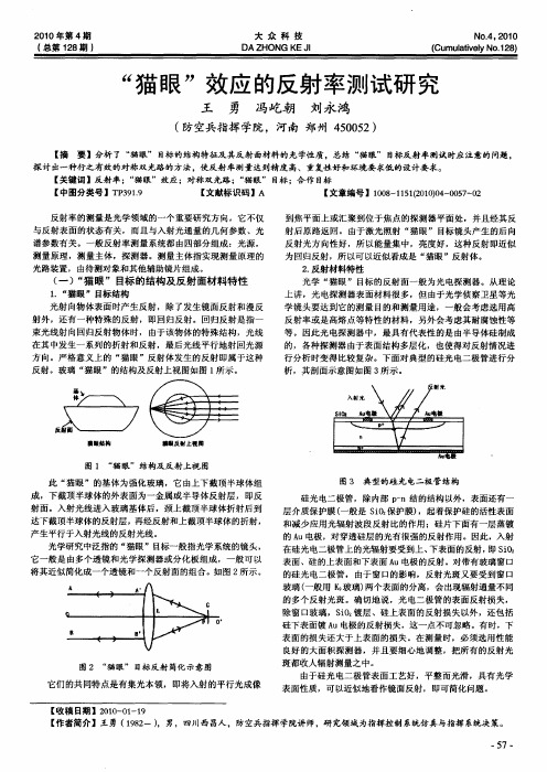 “猫眼”效应的反射率测试研究