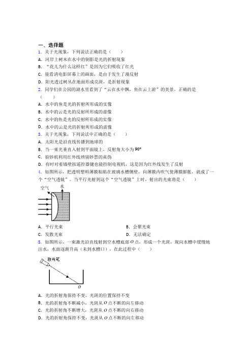 河南大学附属中学八年级物理上册第四章《光现象》阶段练习(专题培优)