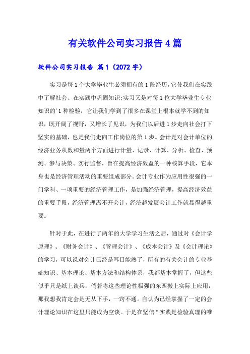 有关软件公司实习报告4篇