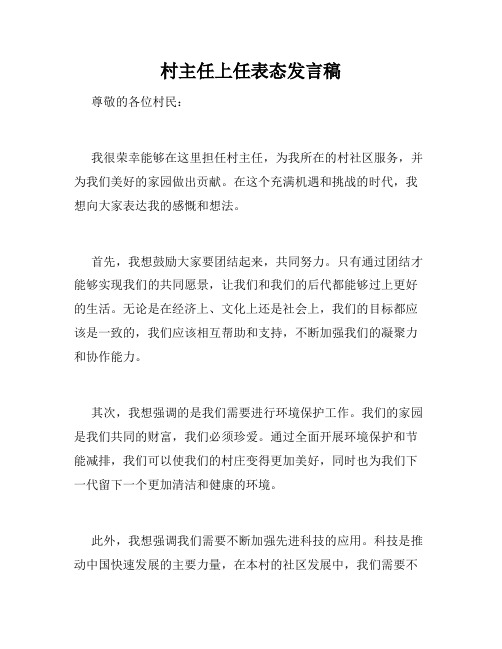 村主任上任表态发言稿