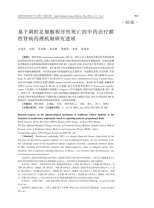 基于调控足细胞程序性死亡的中药治疗膜性肾病药理机制研究进展