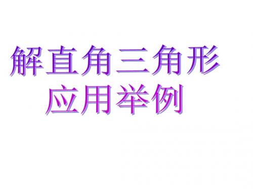 解直角三角形的应用举例