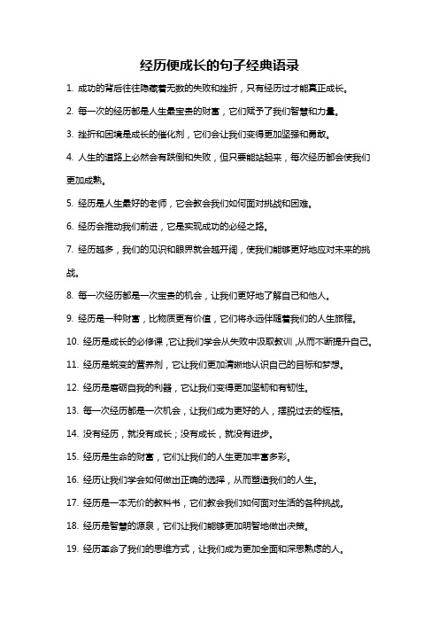 经历便成长的句子经典语录