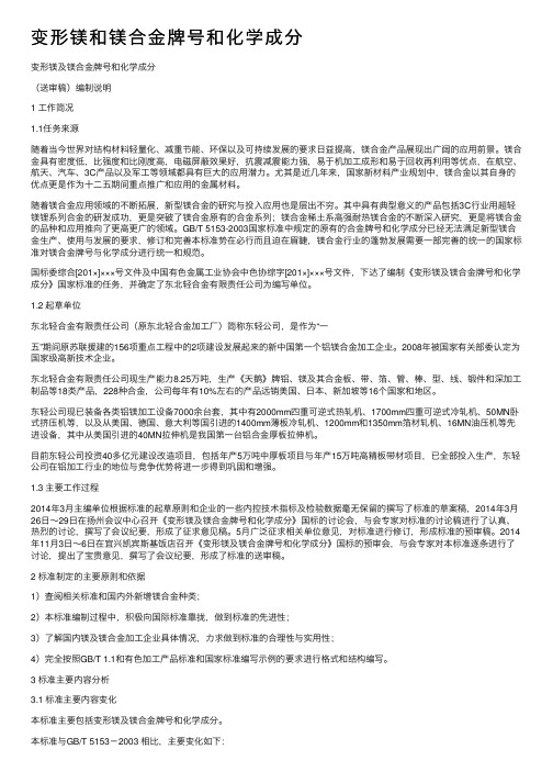 变形镁和镁合金牌号和化学成分