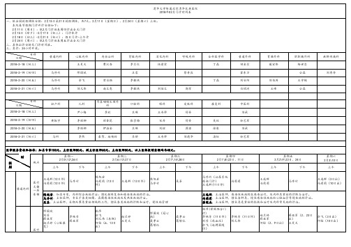 清华大学附属北京清华长庚医院2018年02月门诊时间表