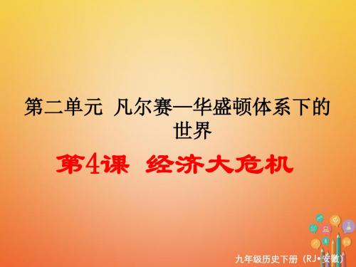 安徽专版九年级历史下册第二单元凡尔赛_华盛顿体系下的世界第4课经济大危机同步测试课件新人教版022746