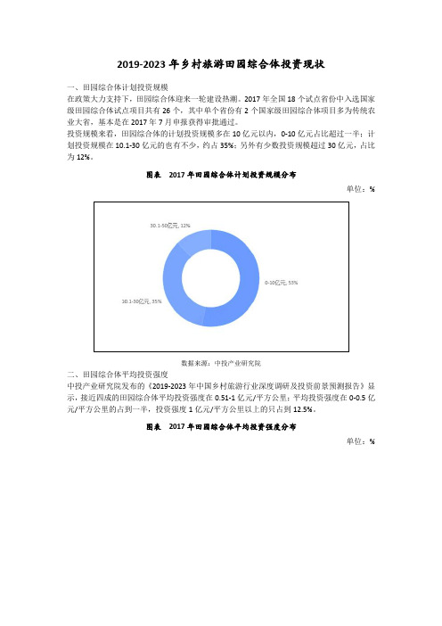 2019-2023年乡村旅游田园综合体投资现状