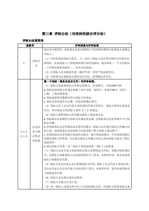 第三章评标办法(双信封的综合评分法)