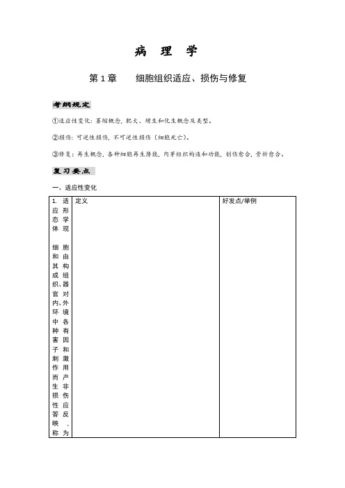 2021年临床执业医师考试病理学辅导讲义及习题