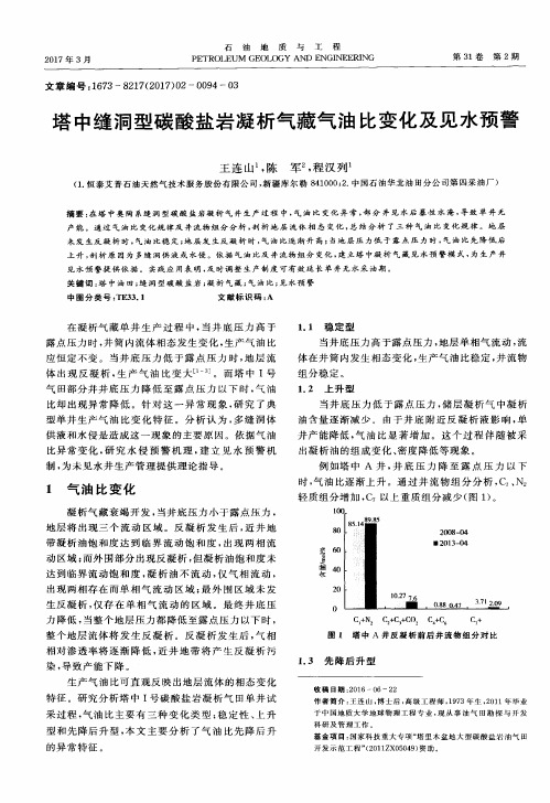 塔中缝洞型碳酸盐岩凝析气藏气油比变化及见水预警