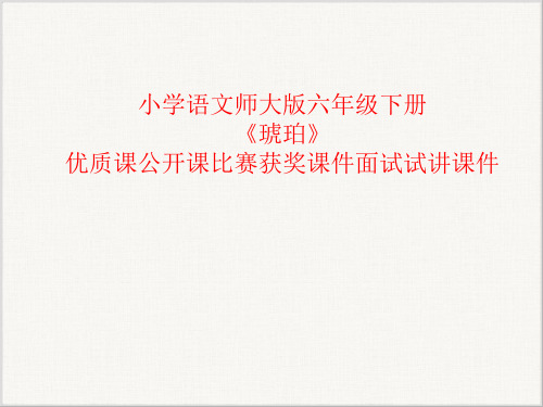 小学语文师大版六年级下册《琥珀》优质课公开课比赛获奖课件面试试讲课件