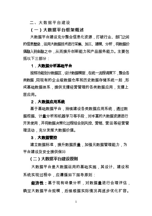 金融大数据平台建设方案