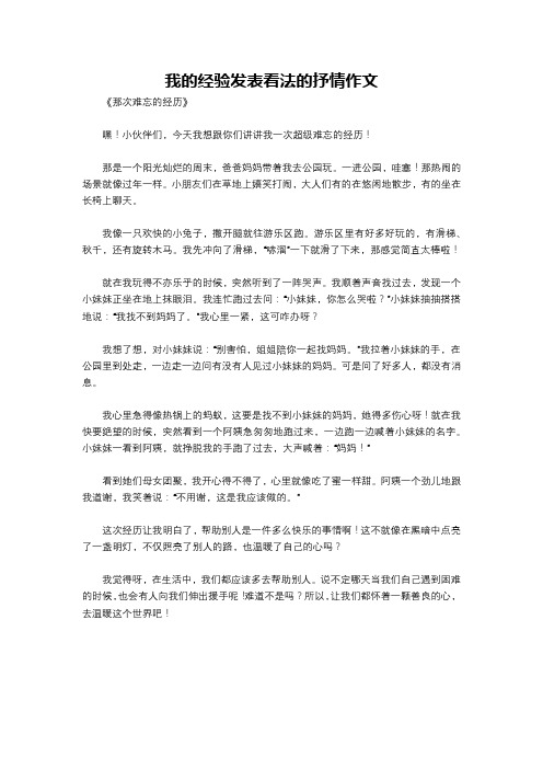 我的经验发表看法的抒情作文