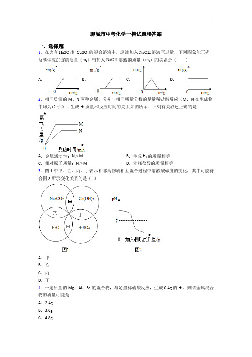 聊城市中考化学一模试题和答案